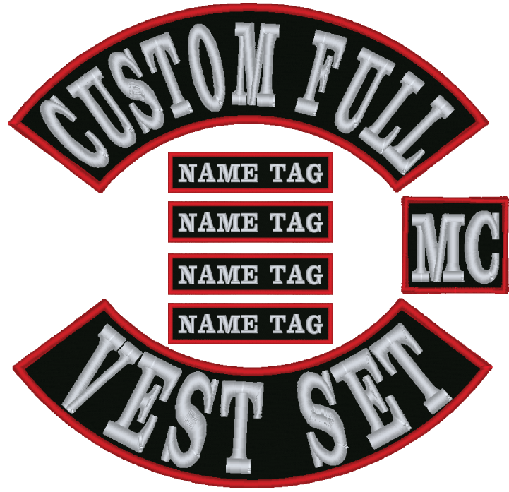 Custom Embroidered Full Vest Set Patches MC Biker  eBay